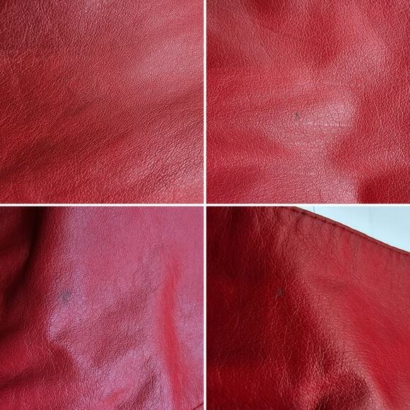 Vtg 80s/90s G III Leather Fashions Women's S Oversized Red Leather Trench Coat - Picture 10 of 13